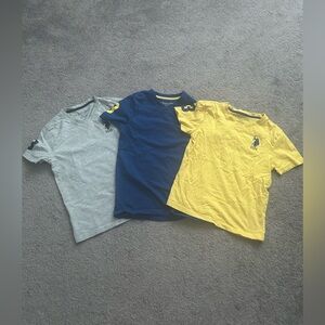 U.S Polo Boys Set of Three Polo T-Shirts - Gray, Blue, Yellow, Size 6-7
